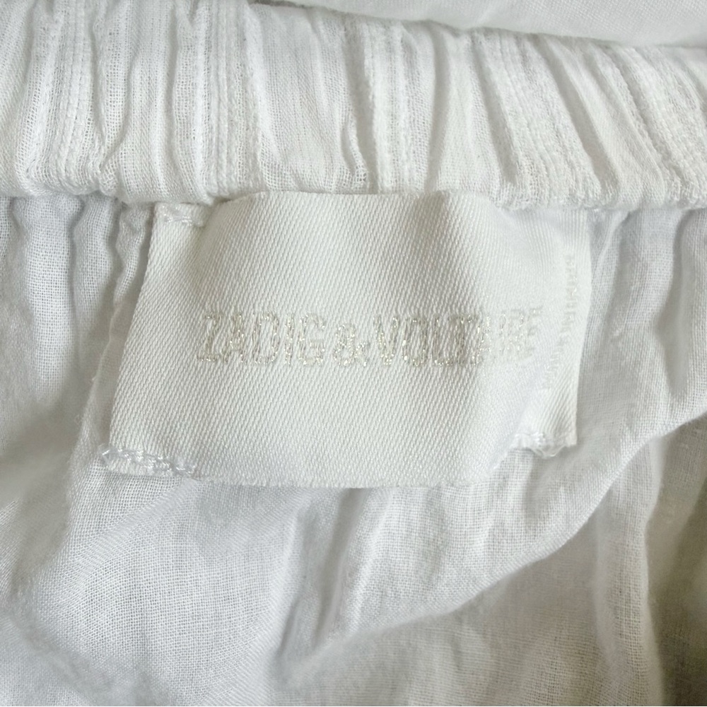 ZADIG & VOLTAIRE JOXINI WHITE COTTON LACE TRIM MINI SKIRT - Picture 9 of 14